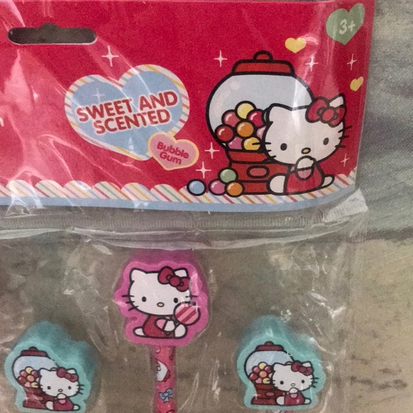 HELLO KITTY pencils scented erasers 4 pack NWT - Picture 3 of 4
